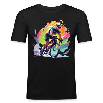 Vélo de route Vélo de route Vélo de route Vélo pour hommes - T-shirt près du corps Homme - noir - Devant - Nik (191cm)