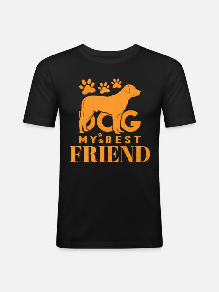 Dog My Best Friend - Men's Slim Fit T-Shirt - black