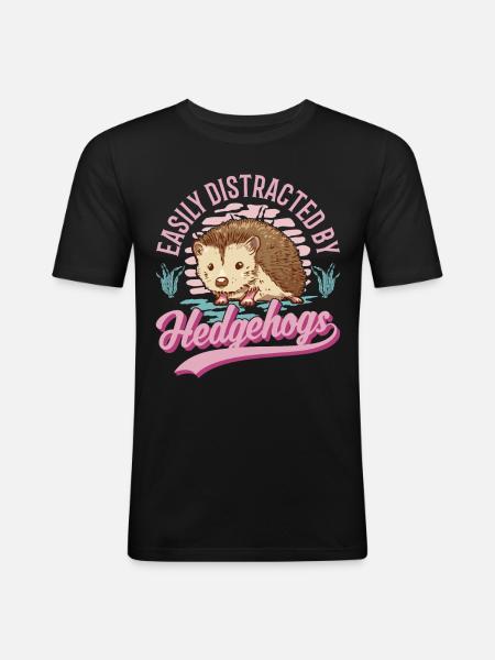 Hedgehog Lovers - Men's Slim Fit T-Shirt - black