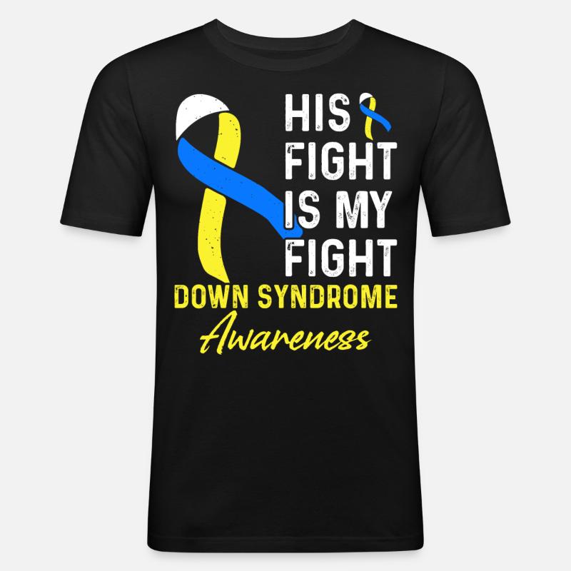 Conscience du syndrome de Down - T-shirt près du corps Homme - noir