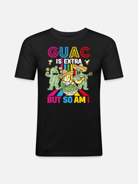 Avocado Guacamole Mexican Mexico Latino - Men's Slim Fit T-Shirt - black