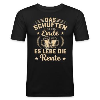 Rente Renteneintritt Rentenalter Rente Spruch - Männer Slim Fit T-Shirt - Schwarz - Vorne - Nik (191cm)