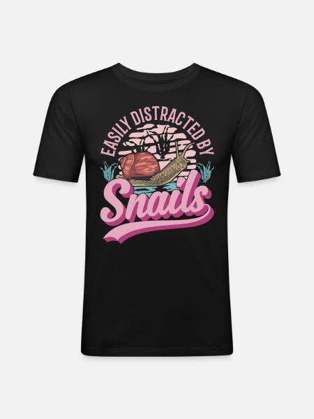 Escargot Cadeau Vignoble Escargot - T-shirt près du corps Homme - noir