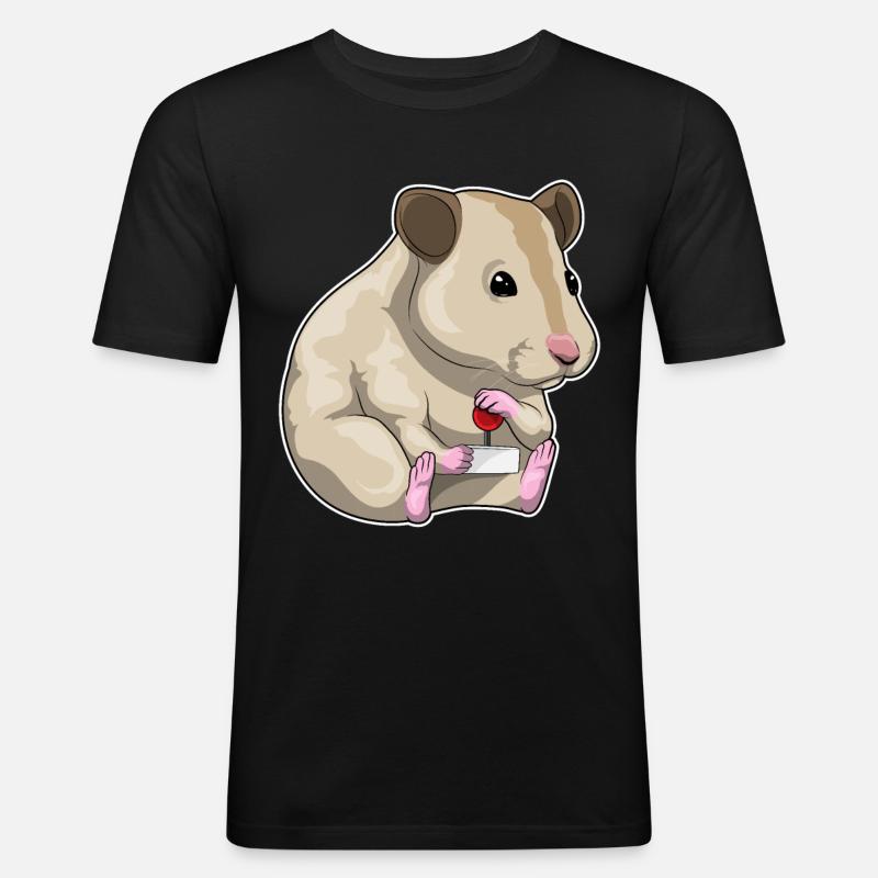 Hamster Gamer Controller - Männer Slim Fit T-Shirt - Schwarz