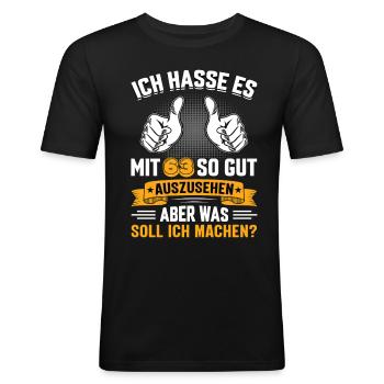 63 Geburtstag 63 Jahre 63 Lebensjahr 63 Lebenalter - Männer Slim Fit T-Shirt - Schwarz - Vorne - Nik (191cm)
