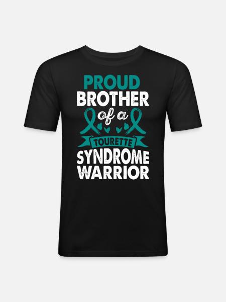 Frère de la conscience guerrière du syndrome de Gilles de la Tourette, - T-shirt près du corps Homme - noir