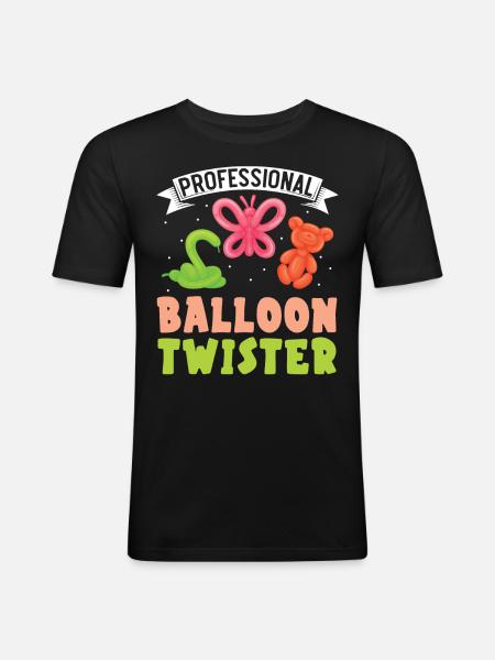 Professional Balloon Twister Balloon Modeling - Men's Slim Fit T-Shirt - black