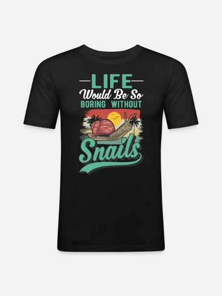 Escargot Cadeau Vignoble Escargot - T-shirt près du corps Homme - noir