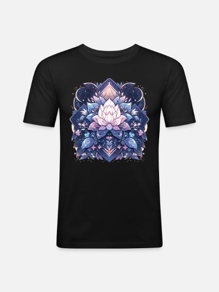 Lotus Blossom - Men's Slim Fit T-Shirt - black
