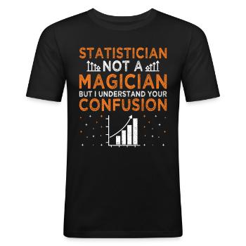 Statistik Datenanalyse Beruf Statistiker - Männer Slim Fit T-Shirt - Schwarz - Vorne - Nik (191cm)