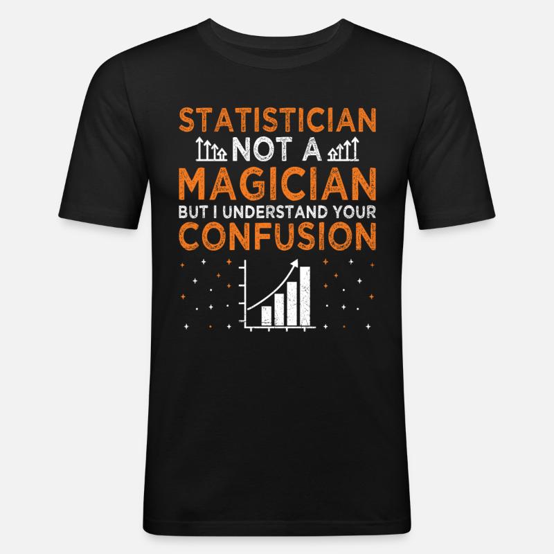 Statistik Datenanalyse Beruf Statistiker - Männer Slim Fit T-Shirt - Schwarz