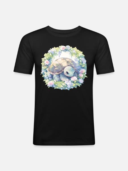 Turtle Lizard Turtle Baby Turtles - Men's Slim Fit T-Shirt - black