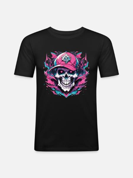 Skull Skull Skulls Skull Skeleton - Men's Slim Fit T-Shirt - black