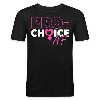 Féministe pro-choix af - T-shirt près du corps Homme - noir - Devant - Nik (191cm)