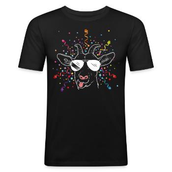 Köln Kölner Karneval Konfetti Fasching Fasnacht - Männer Slim Fit T-Shirt - Schwarz - Vorne - Nik (191cm)