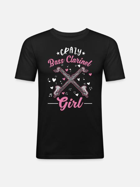 Clarinette basse folle - T-shirt près du corps Homme - noir