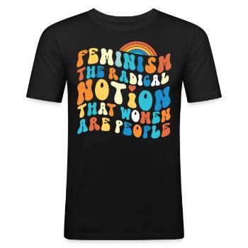Feminist Feminism The Radical - Men's Slim Fit T-Shirt - black - Front - Nik (191cm)