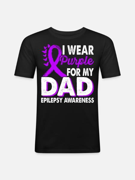 Wear purple for the - Men's Slim Fit T-Shirt - black