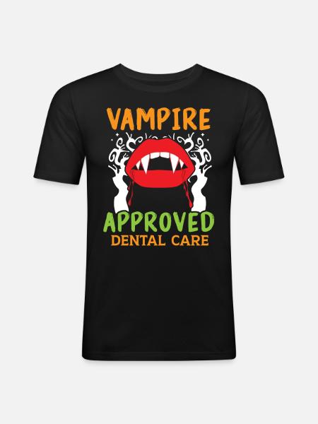 Vampire-certified dental care. - Men's Slim Fit T-Shirt - black