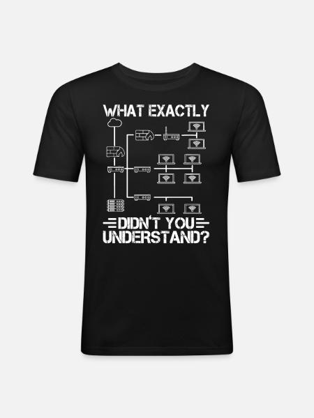 Nätverksteknik: vad exakt har du inte? - Slim Fit T-shirt herr - svart