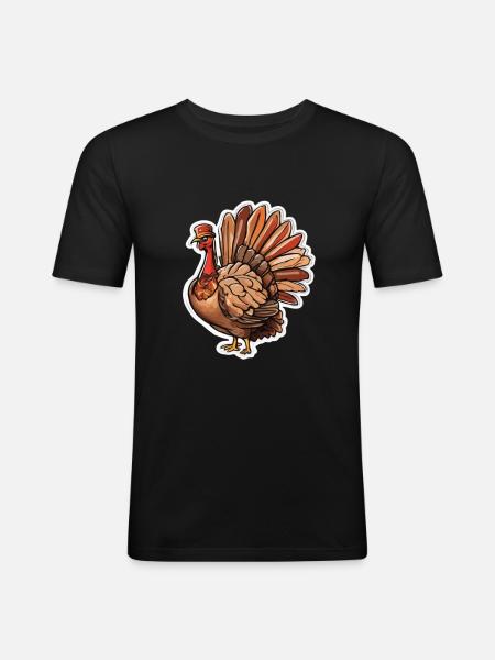 Turkey Thanksgiving - Men's Slim Fit T-Shirt - black