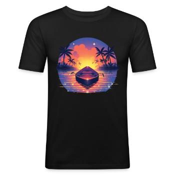 Boot - Männer Slim Fit T-Shirt - Schwarz - Vorne - Nik (191cm)