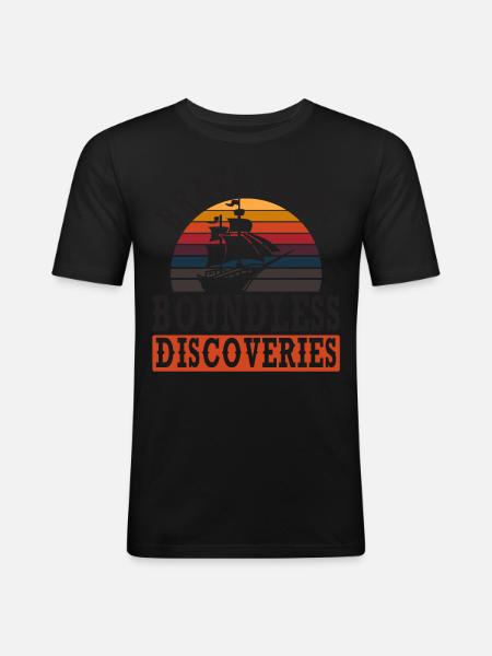 Brave Ships - Limitless Discoveries - Kolumb - Men's Slim Fit T-Shirt - black