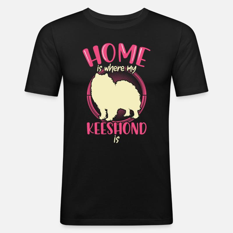 Wolfsspitz is my home German Spitz - Men's Slim Fit T-Shirt - black