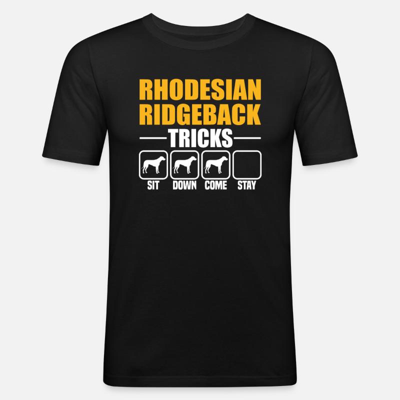 Rhodesian Ridgeback Tricks - Männer Slim Fit T-Shirt - Schwarz