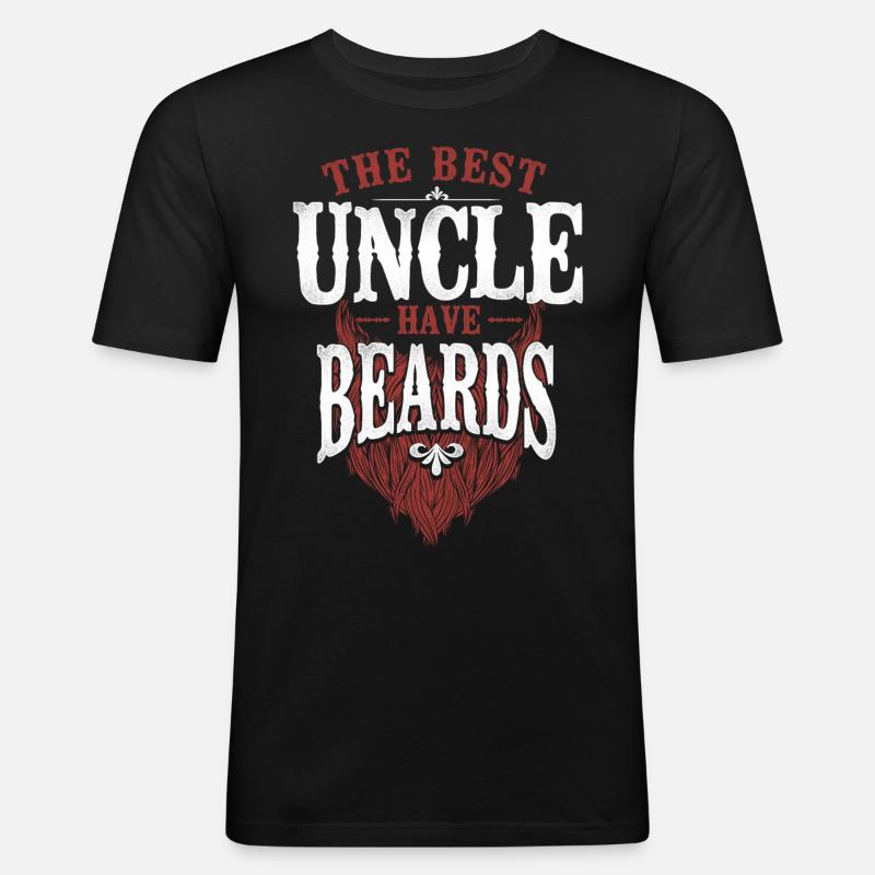 Beard Lover Bearded Man Uncle - Männer Slim Fit T-Shirt - Schwarz