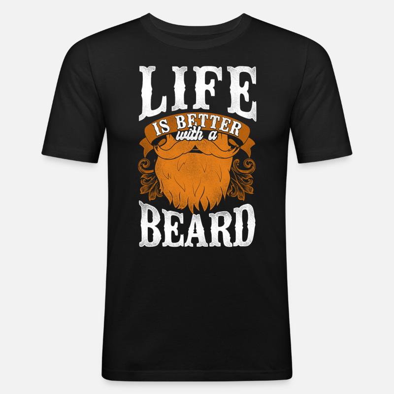 Beard Lover Bearded Man Ginger - Männer Slim Fit T-Shirt - Schwarz