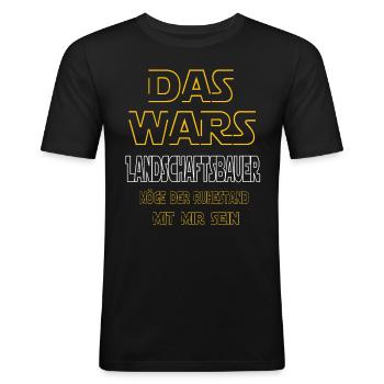 Rente Landschaftsbauer Rente Geschenk - Männer Slim Fit T-Shirt - Schwarz - Vorne - Nik (191cm)