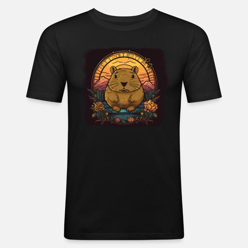 Capybara Gift Capybara - Men's Slim Fit T-Shirt - black