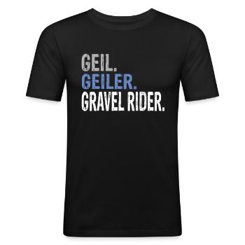 Gravel Bike Gravel Rider Gravel bikes Gravel Ride - Männer Slim Fit T-Shirt - Schwarz - Vorne - Nik (191cm)