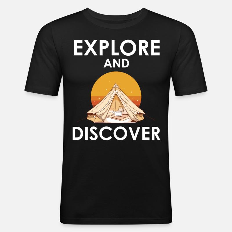 Explore and discover - Men's Slim Fit T-Shirt - black
