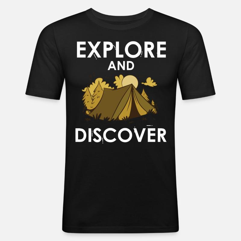 Explore and discover - Men's Slim Fit T-Shirt - black