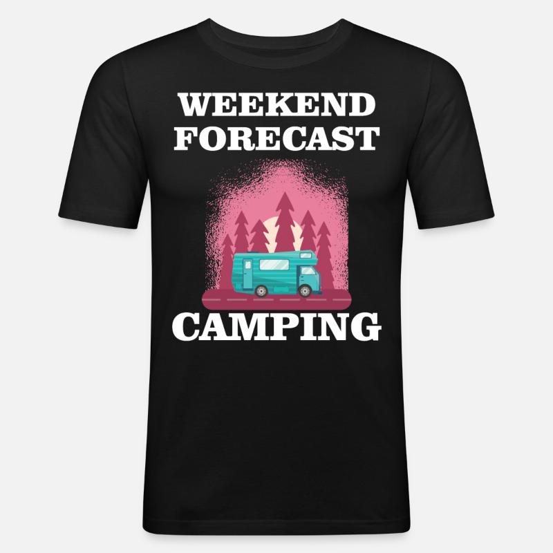 Weekend Forecast - Camping - Men's Slim Fit T-Shirt - black