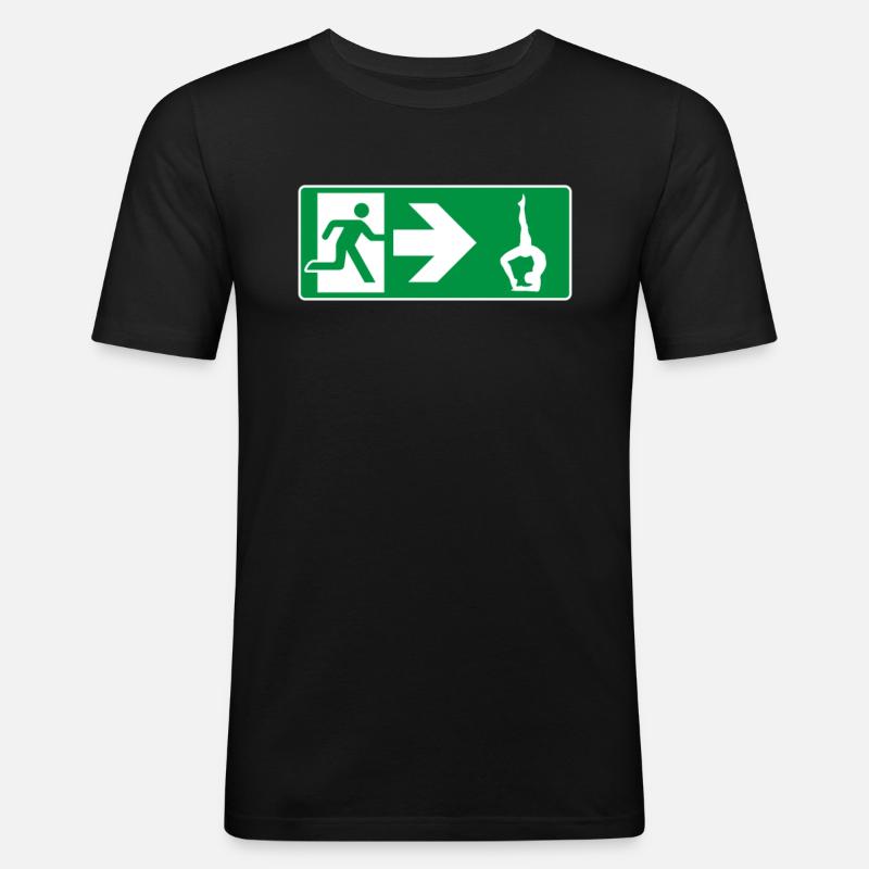 Emergency Exit Yoga Yogi - Men's Slim Fit T-Shirt - black