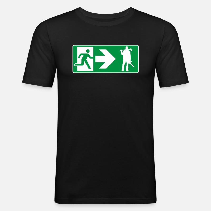 Emergency exit lumberjack woodsman - Men's Slim Fit T-Shirt - black