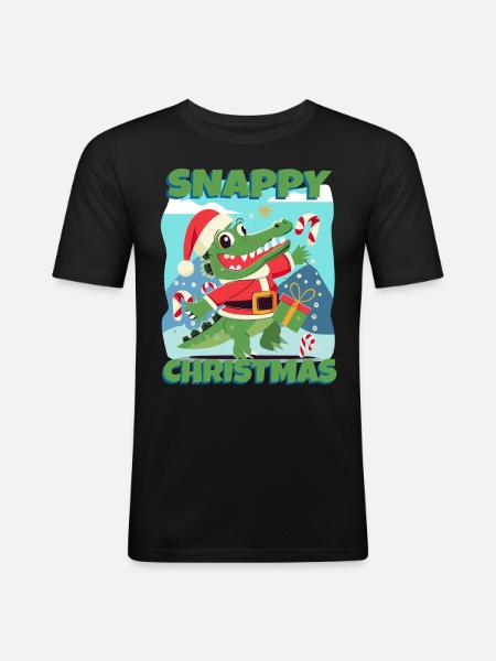 Snappy christmas - Men's Slim Fit T-Shirt - black