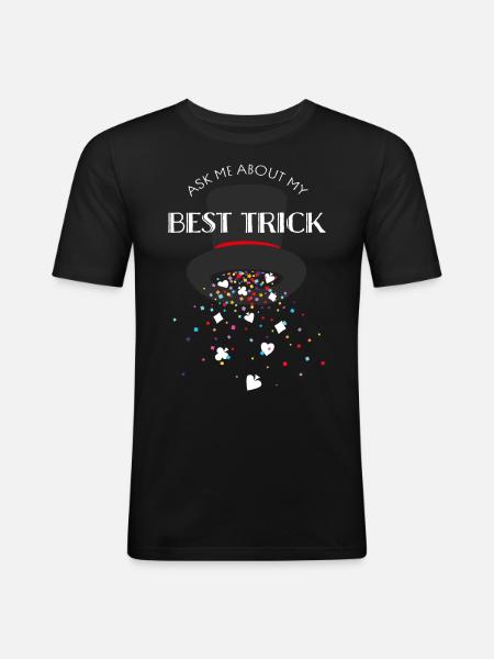 Card Tricks Illusionist Card Magic Magician - Men's Slim Fit T-Shirt - black
