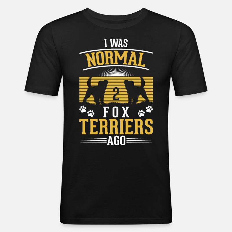 Foxterrier Drahthaar Geschenk - Männer Slim Fit T-Shirt - Schwarz