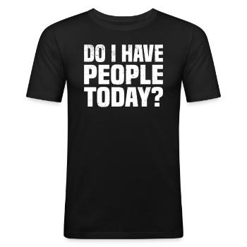 Misanthrop Menschenhasser Asozial Introvertiert - Männer Slim Fit T-Shirt - Schwarz - Vorne - Nik (191cm)