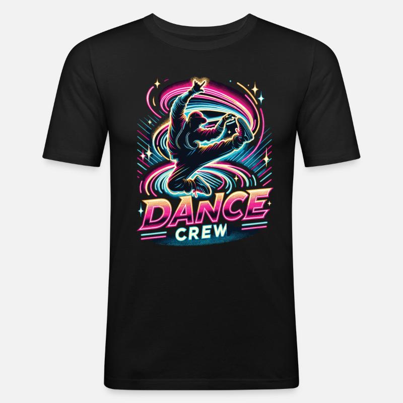 Breakdance Dance Crew - Männer Slim Fit T-Shirt - Schwarz