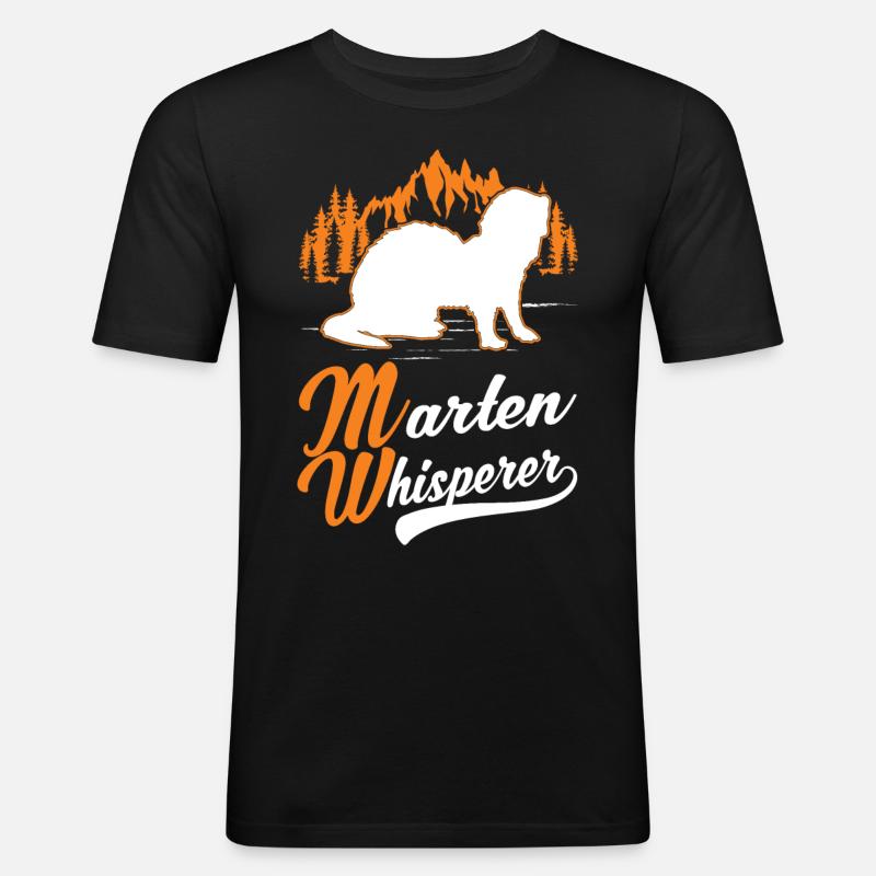 Marder Flüsterer Baummarder - Männer Slim Fit T-Shirt - Schwarz