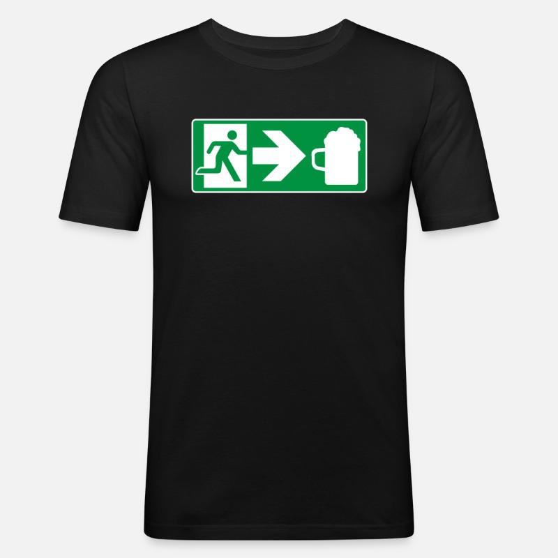 Emergency Exit Beer - Men's Slim Fit T-Shirt - black