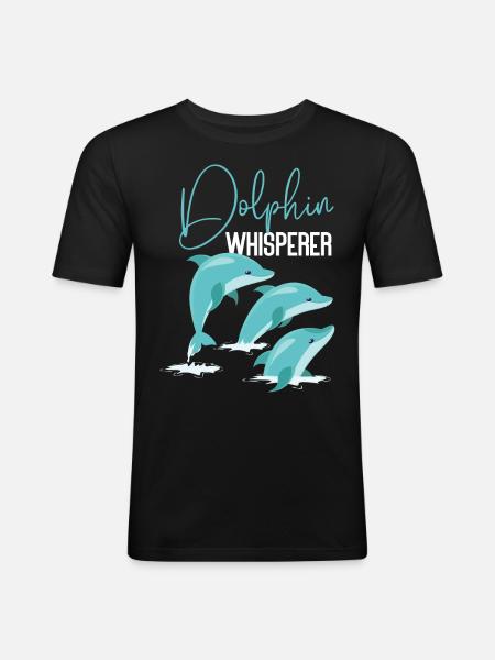 Dolphin Dolphin Whisperer - Men's Slim Fit T-Shirt - black