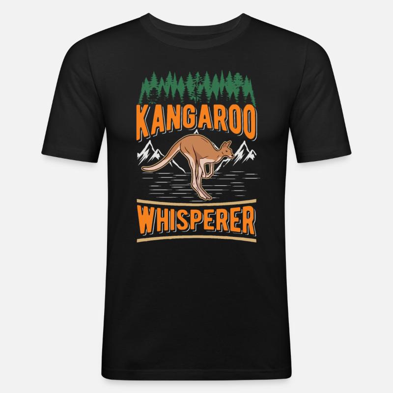 Känguru Flüsterer Australien Kangaroo - Männer Slim Fit T-Shirt - Schwarz