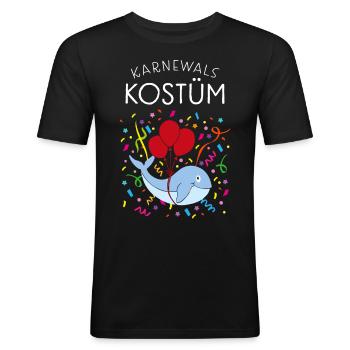 Karnewal Karneval Fasching Konfetti Kostümersatz - Männer Slim Fit T-Shirt - Schwarz - Vorne - Nik (191cm)