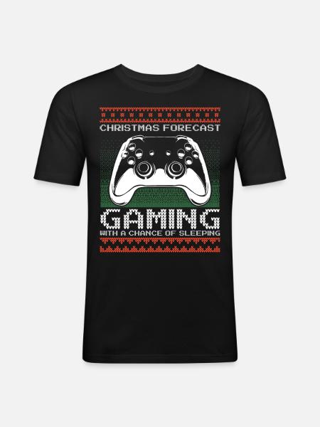 Rolig Julprognos Spelkontroll Ful - Slim Fit T-shirt herr - svart